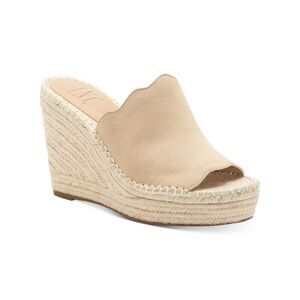 INC Womens Beige 1" Platform Camile Toe Wedge Slip On Espadrille Shoes 9.5 M
